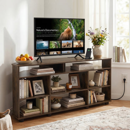 Corner Entertainment Center TV Stand for TVs up to 55 Inch, Rustic Brown Entertainment Centers & TV Stands at Gallery Canada
