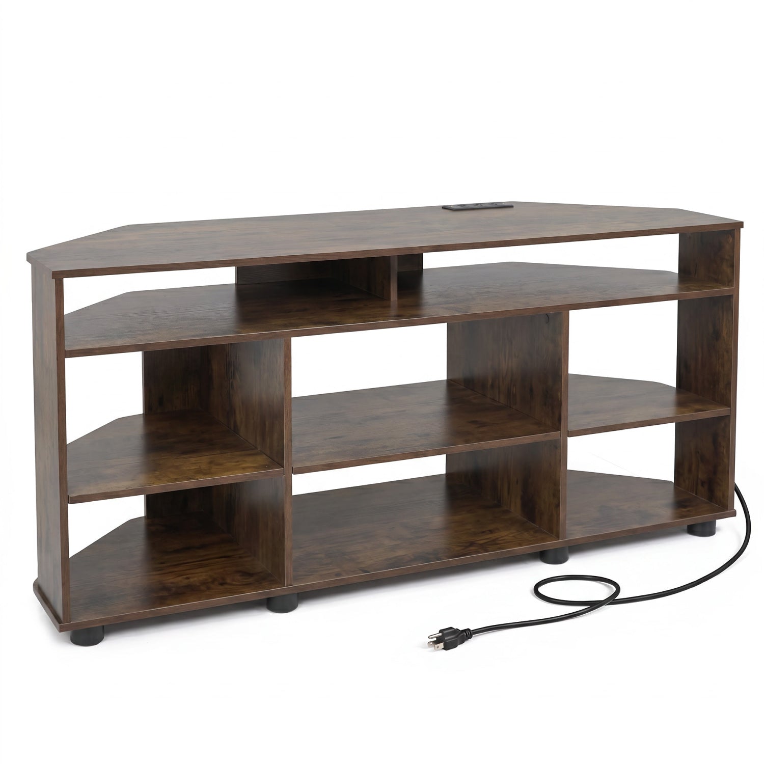 Corner Entertainment Center TV Stand for TVs up to 55 Inch, Rustic Brown Entertainment Centers & TV Stands at Gallery Canada