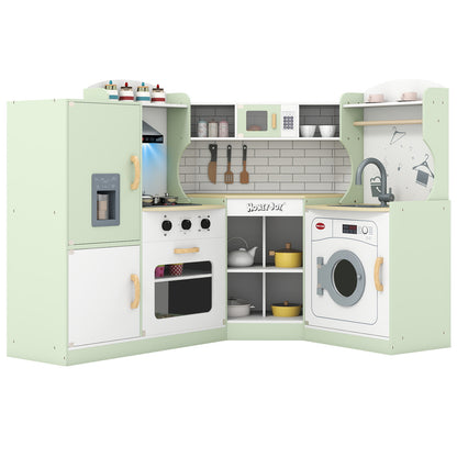 Kids Corner Play Kitchen With Washing Machine, Ice Maker, Green Play Kitchen Sets at Gallery Canada