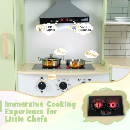 Kids Corner Play Kitchen With Washing Machine, Ice Maker, Green Play Kitchen Sets at Gallery Canada