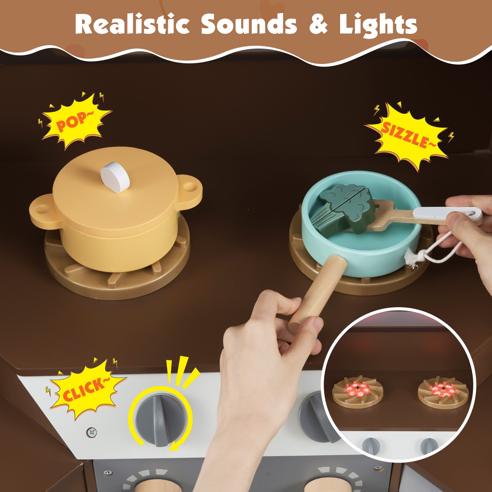 Corner Kitchen Toys With Lights, Sounds, Pull-Out Trash Can, Stoves, Coffee Play Kitchen Sets at Gallery Canada