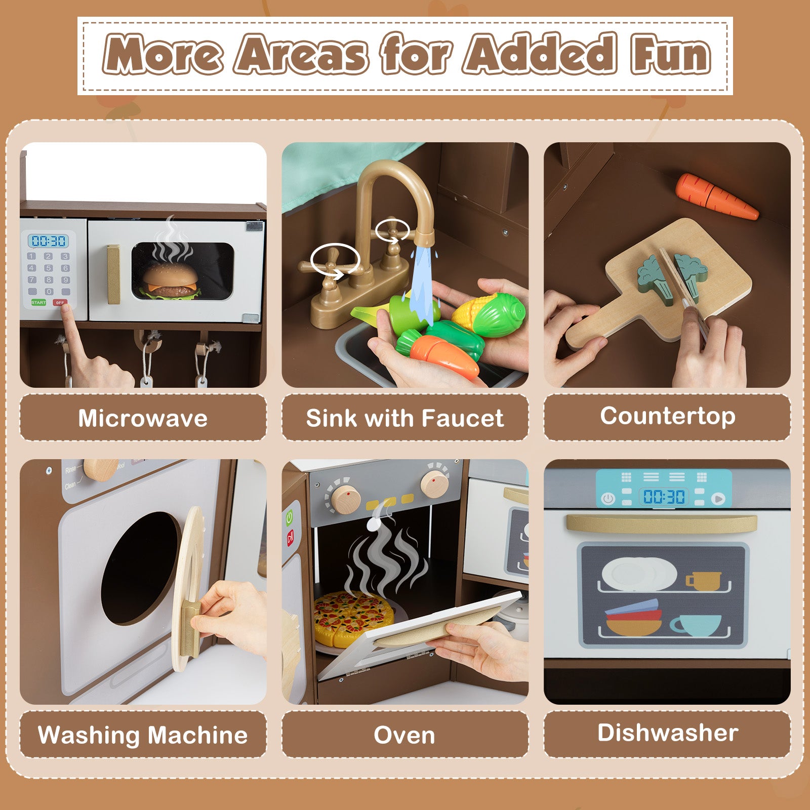 Corner Kitchen Toys With Lights, Sounds, Pull-Out Trash Can, Stoves, Coffee Play Kitchen Sets at Gallery Canada