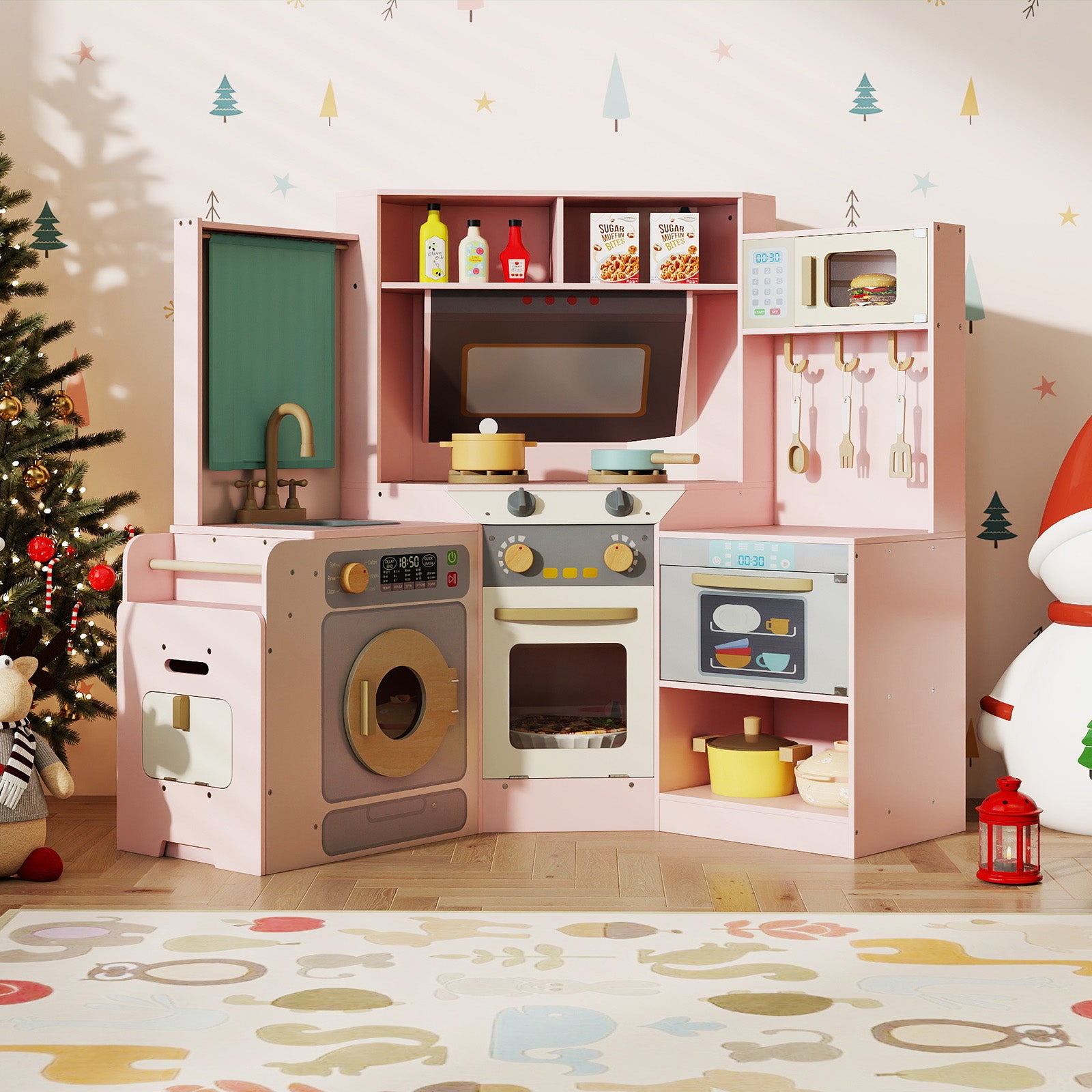 Corner Kitchen Toys With Lights, Sounds, Pull-Out Trash Can, Pink Play Kitchen Sets at Gallery Canada