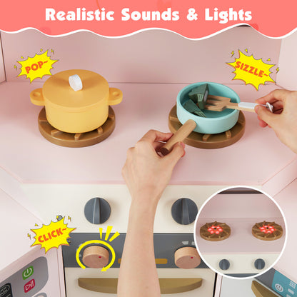 Corner Kitchen Toys With Lights, Sounds, Pull-Out Trash Can, Pink Play Kitchen Sets at Gallery Canada