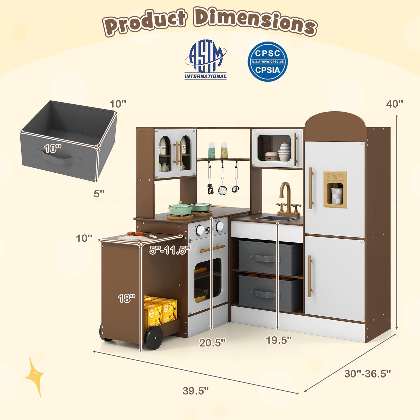 Corner Kitchen With Lights And Sounds, Coffee, Ages 3+ Play Kitchen Sets at Gallery Canada