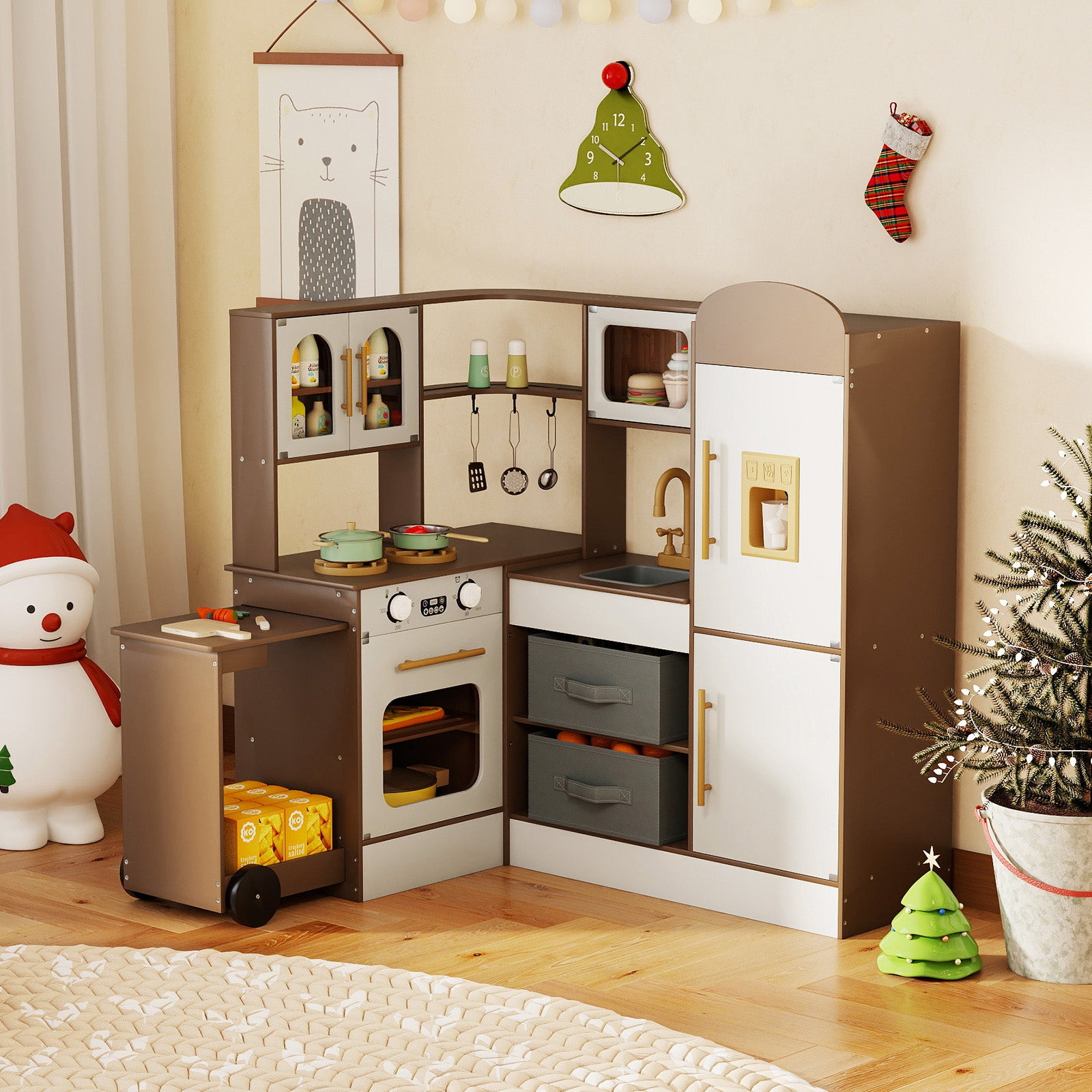 Corner Kitchen With Lights And Sounds, Coffee, Ages 3+ Play Kitchen Sets at Gallery Canada