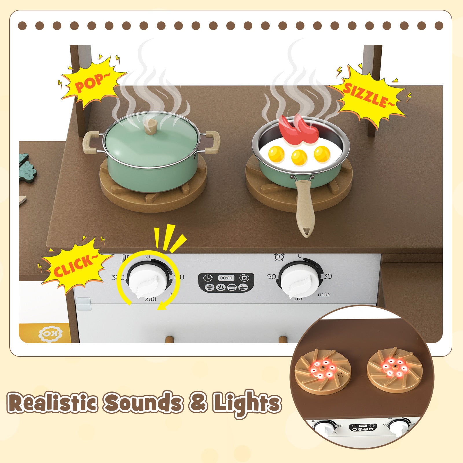 Corner Kitchen With Lights And Sounds, Coffee, Ages 3+ Play Kitchen Sets at Gallery Canada