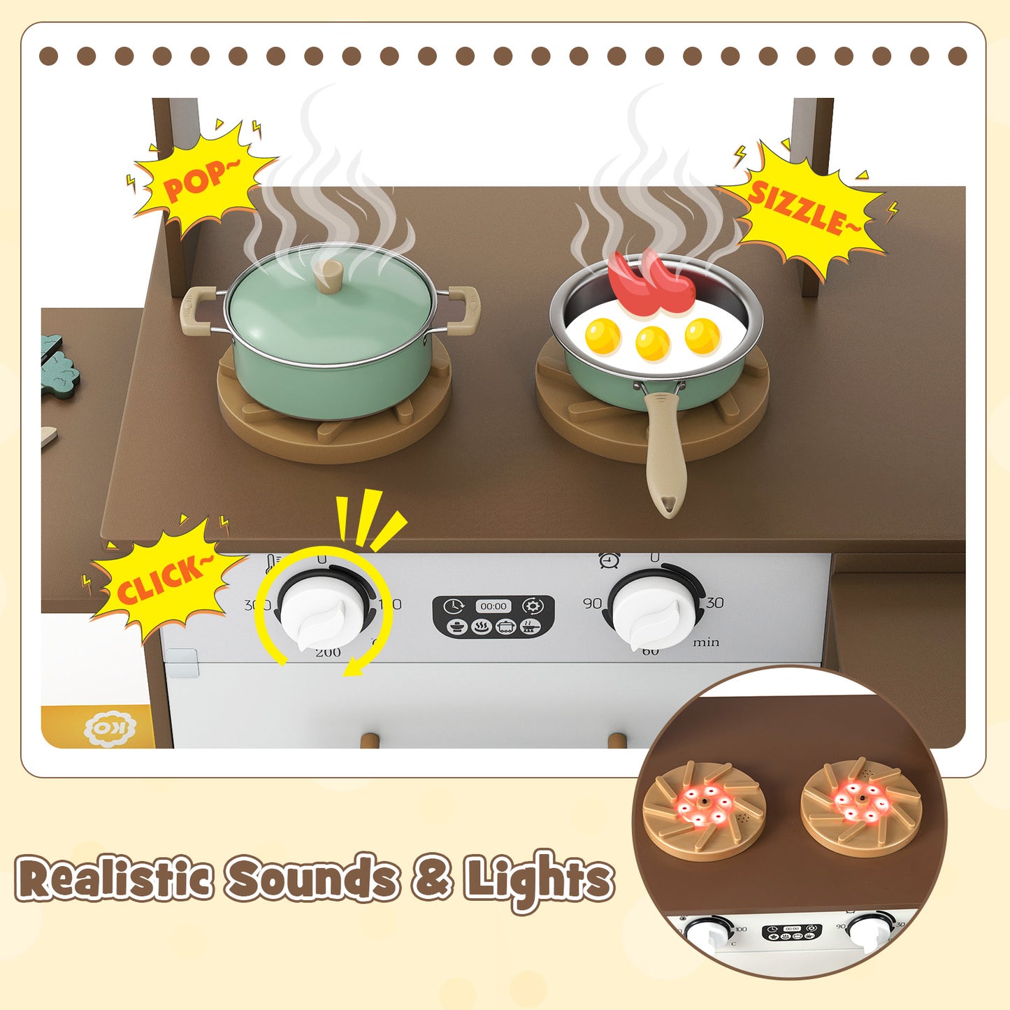 Corner Kitchen With Lights And Sounds, Coffee, Ages 3+ Play Kitchen Sets at Gallery Canada