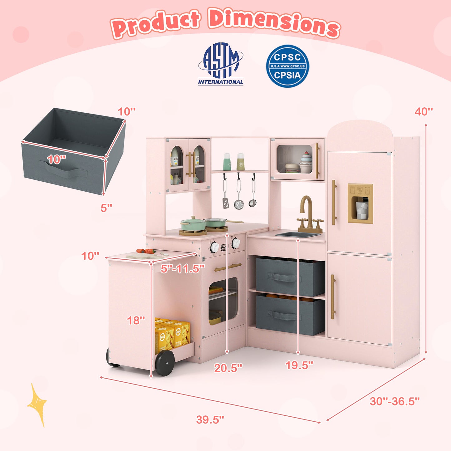 Kids Corner Kitchen With Lights And Sounds, Ages 3+, Pink Play Kitchen Sets at Gallery Canada