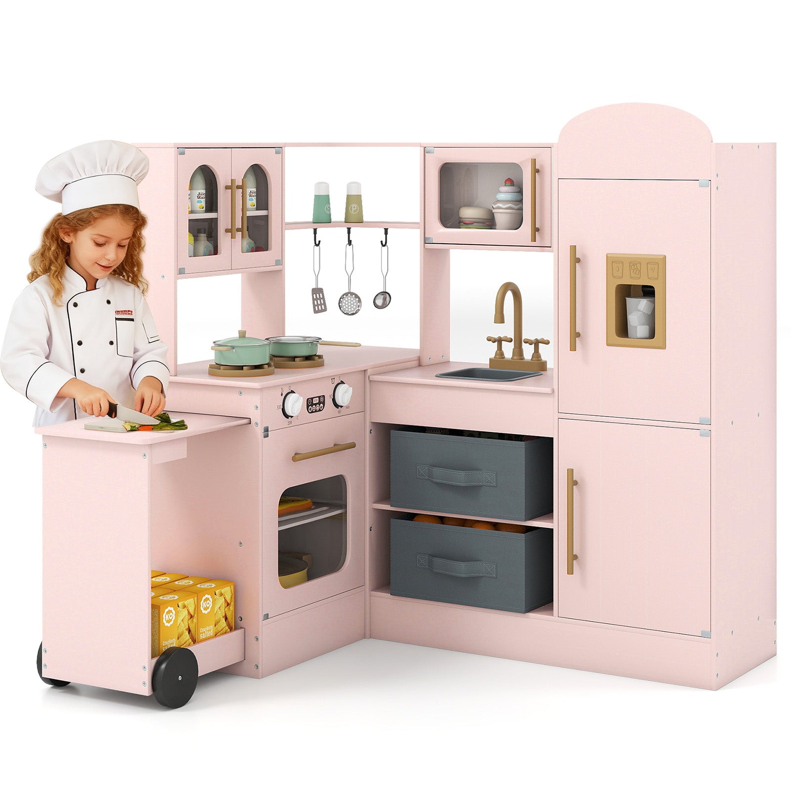 Kids Corner Kitchen With Lights And Sounds, Ages 3+, Pink Play Kitchen Sets at Gallery Canada
