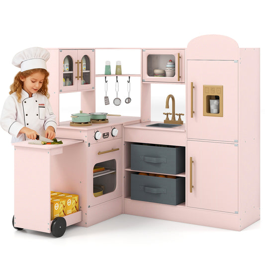 Kids Corner Kitchen With Lights And Sounds, Ages 3+, Pink Play Kitchen Sets Pink at Gallery Canada