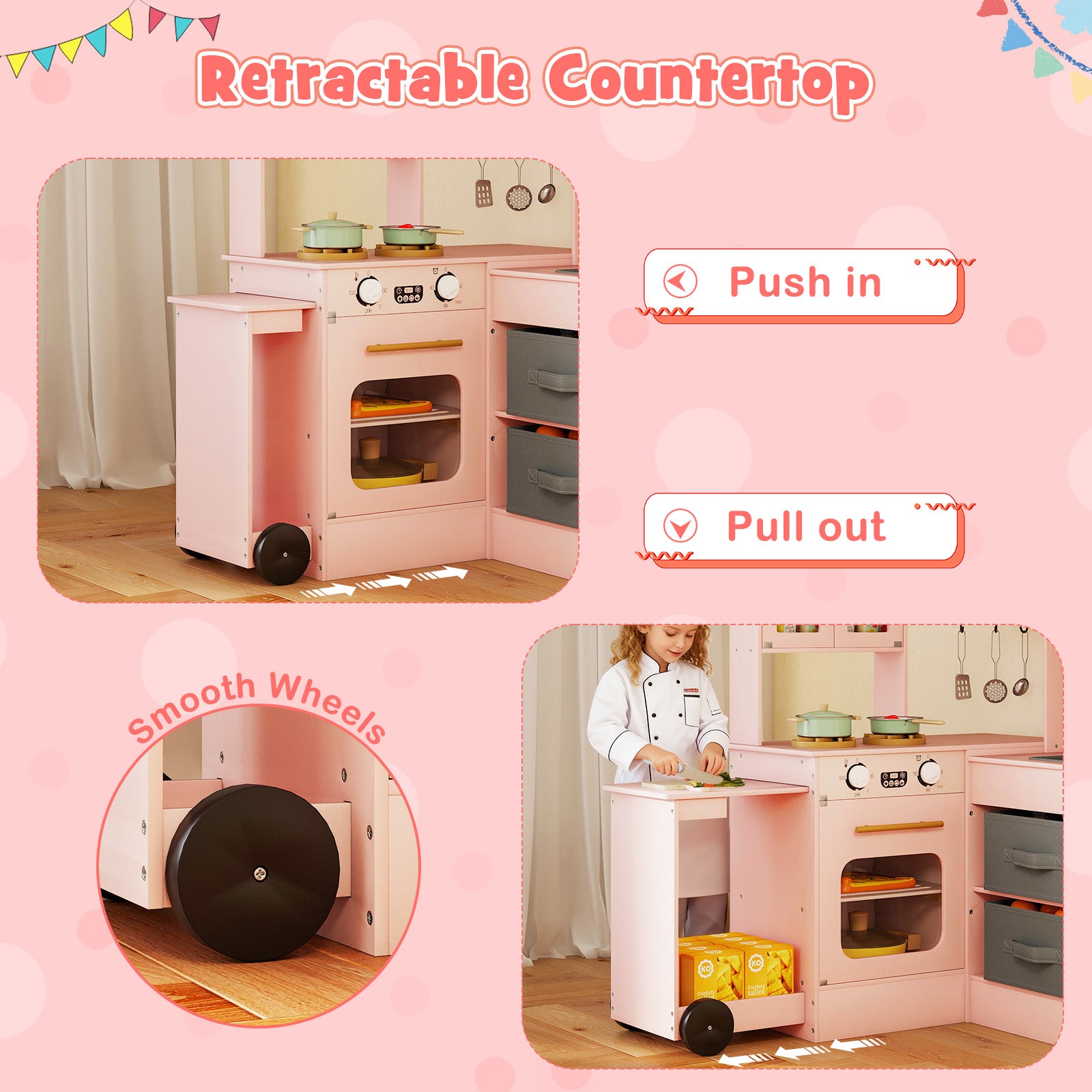Kids Corner Kitchen With Lights And Sounds, Ages 3+, Pink Play Kitchen Sets at Gallery Canada