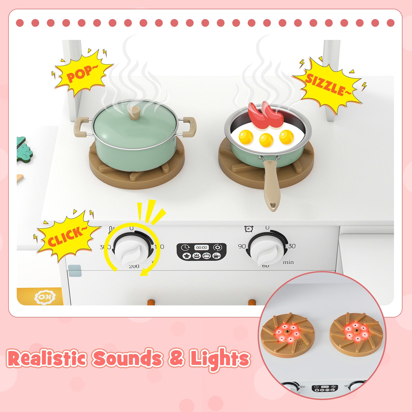 Kids Corner Kitchen With Lights And Sounds, White Play Kitchen Sets at Gallery Canada