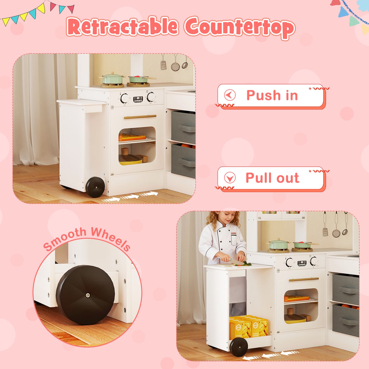 Kids Corner Kitchen With Lights And Sounds, White Play Kitchen Sets at Gallery Canada