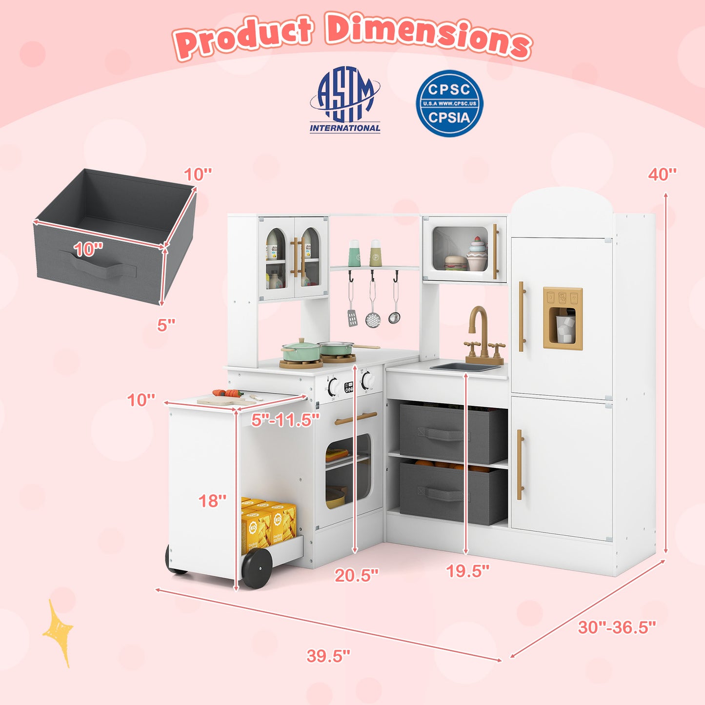 Kids Corner Kitchen With Lights And Sounds, White Play Kitchen Sets at Gallery Canada