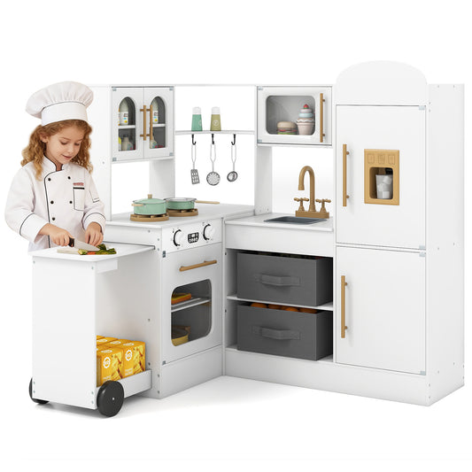 Kids Corner Kitchen With Lights And Sounds, White Play Kitchen Sets White at Gallery Canada