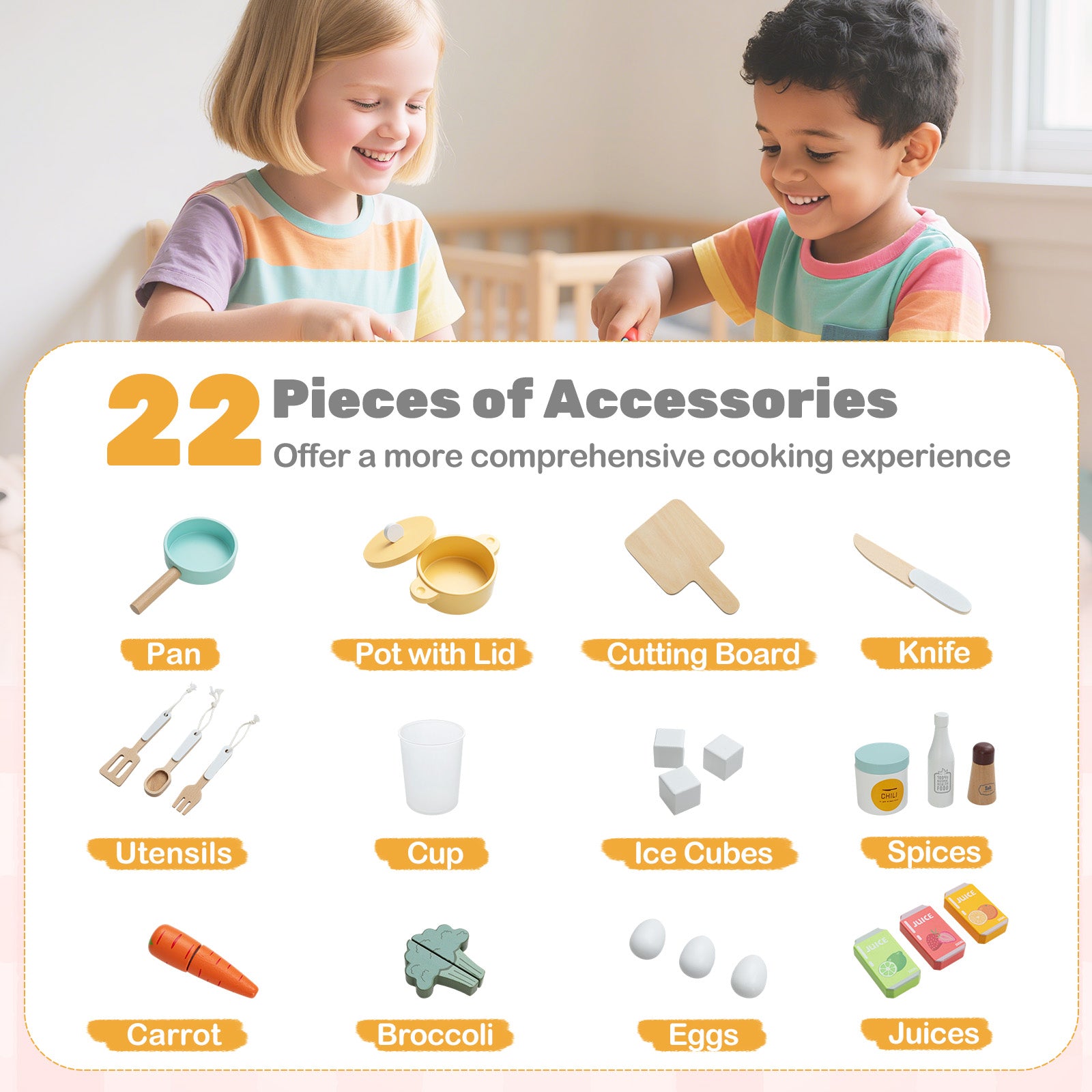 Corner Play Kitchen with Lights and Sounds for Ages 3+, Beige Play Kitchen Sets at Gallery Canada