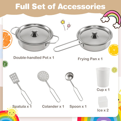 Corner Wooden Play Kitchen with Lights and Sounds Large Pretend Play Kitchen Set, Espresso Play Kitchen Sets at Gallery Canada