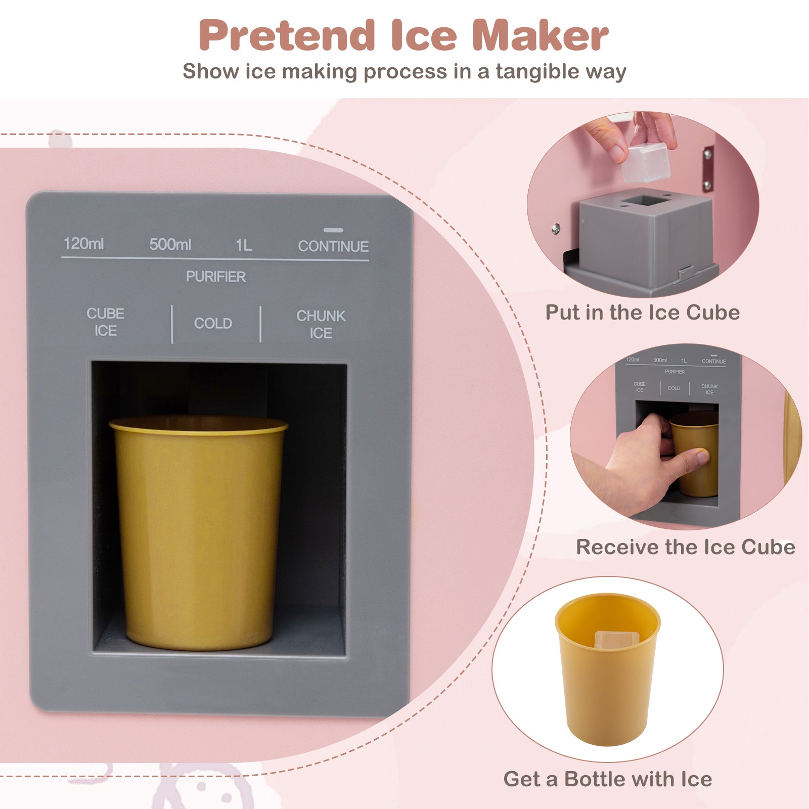 Corner Wooden Play Kitchen with Lights and Sounds Large Pretend Play Kitchen Set, Pink Play Kitchen Sets at Gallery Canada