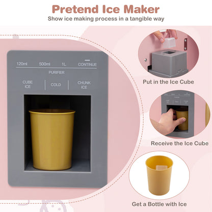 Corner Wooden Play Kitchen with Lights and Sounds Large Pretend Play Kitchen Set, Pink Play Kitchen Sets at Gallery Canada