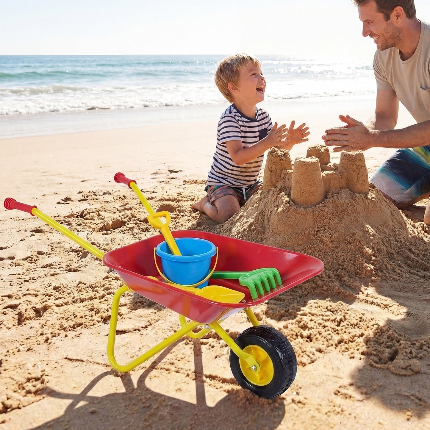 Kids Wheelbarrow With All-Terrain Wheels, Red