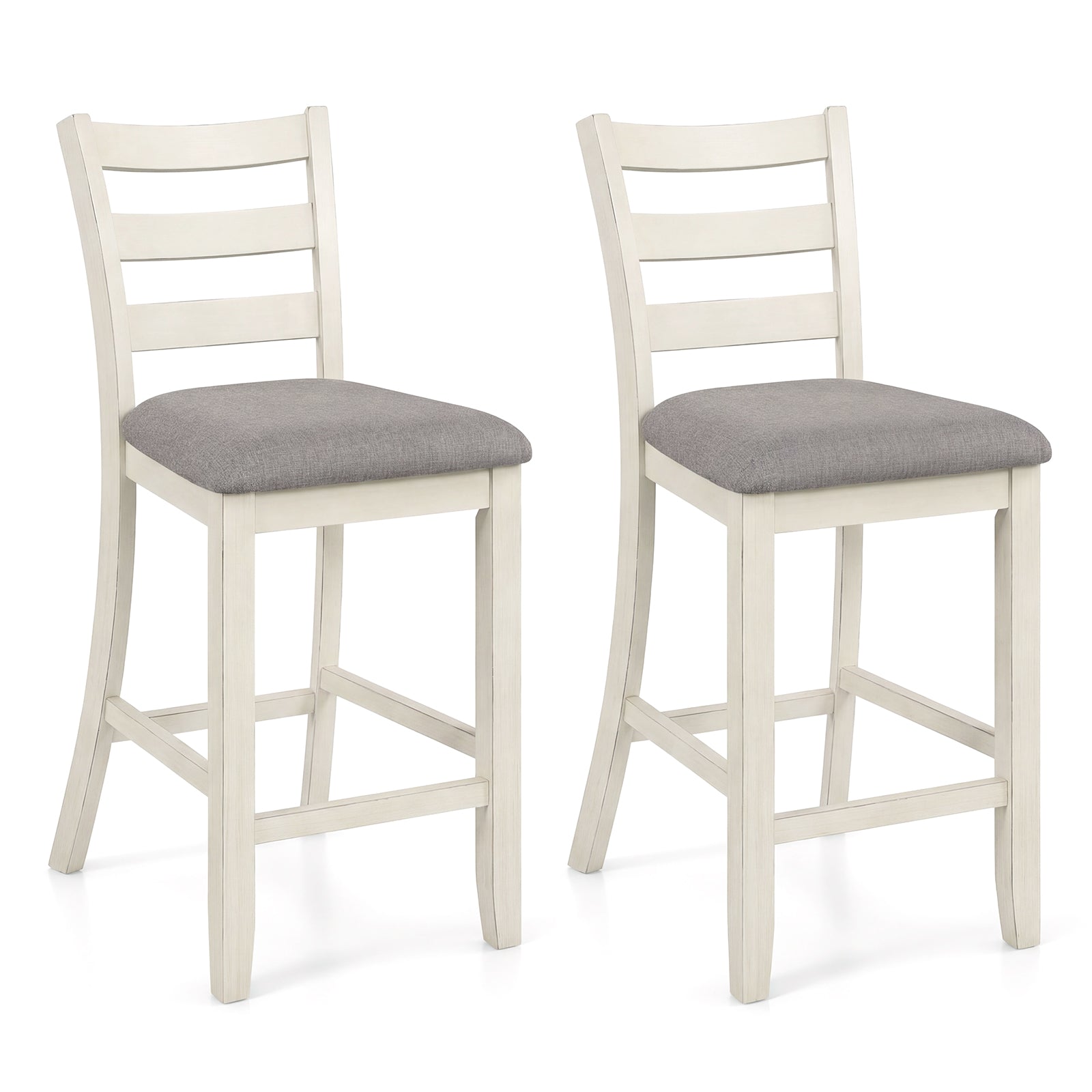 Counter Height Chairs, Fabric Seat, Rubber Wood Legs, Beige Bar Stools at Gallery Canada