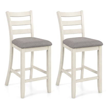 Counter Height Chairs, Fabric Seat, Rubber Wood Legs, Beige Bar Stools at Gallery Canada