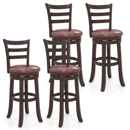 Counter Height Swivel Barstools Set of 2 with Faux Leather Seat and Wrap-around Footrest-29 Bar Stools at Gallery Canada