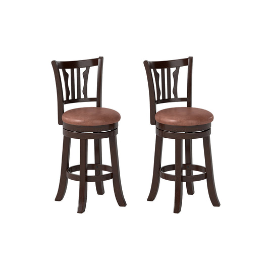 Counter Height Swivel Bar Stools Set of 2 with Back and Solid Rubber Frame-24 Bar Stools Options at Gallery Canada