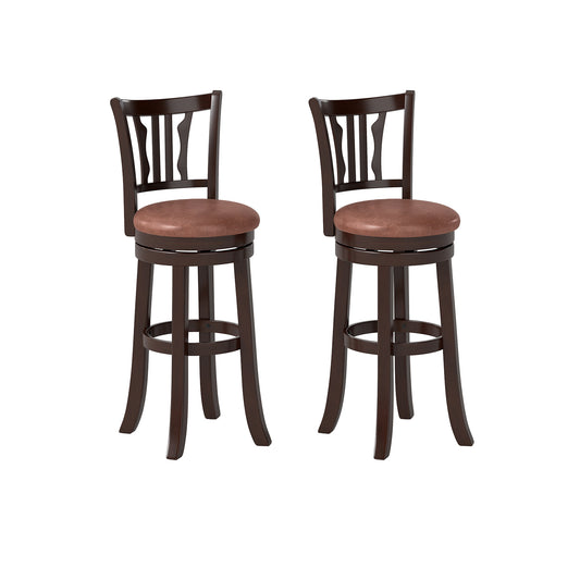 Counter Height Swivel Bar Stools, Set of 2, Solid Rubber Frame, 29 Inch