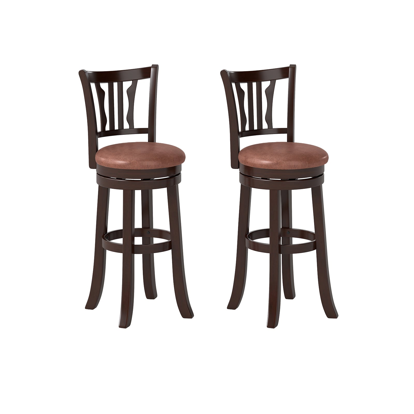 Counter Height Swivel Bar Stools Set of 2 with Back and Solid Rubber Frame-29 Bar Stools Options at Gallery Canada