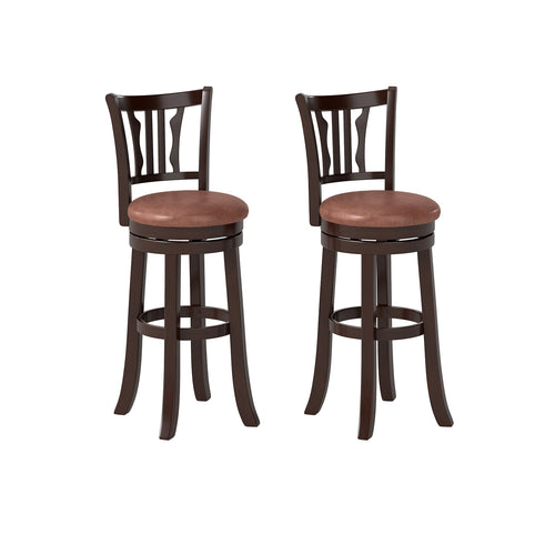 Counter Height Swivel Bar Stools Set of 2 with Back and Solid Rubber Frame-29