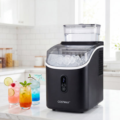 Countertop Ice Maker with External Tank and Self-Cleaning 13 Thickness Levels, Black Ice Makers at Gallery Canada