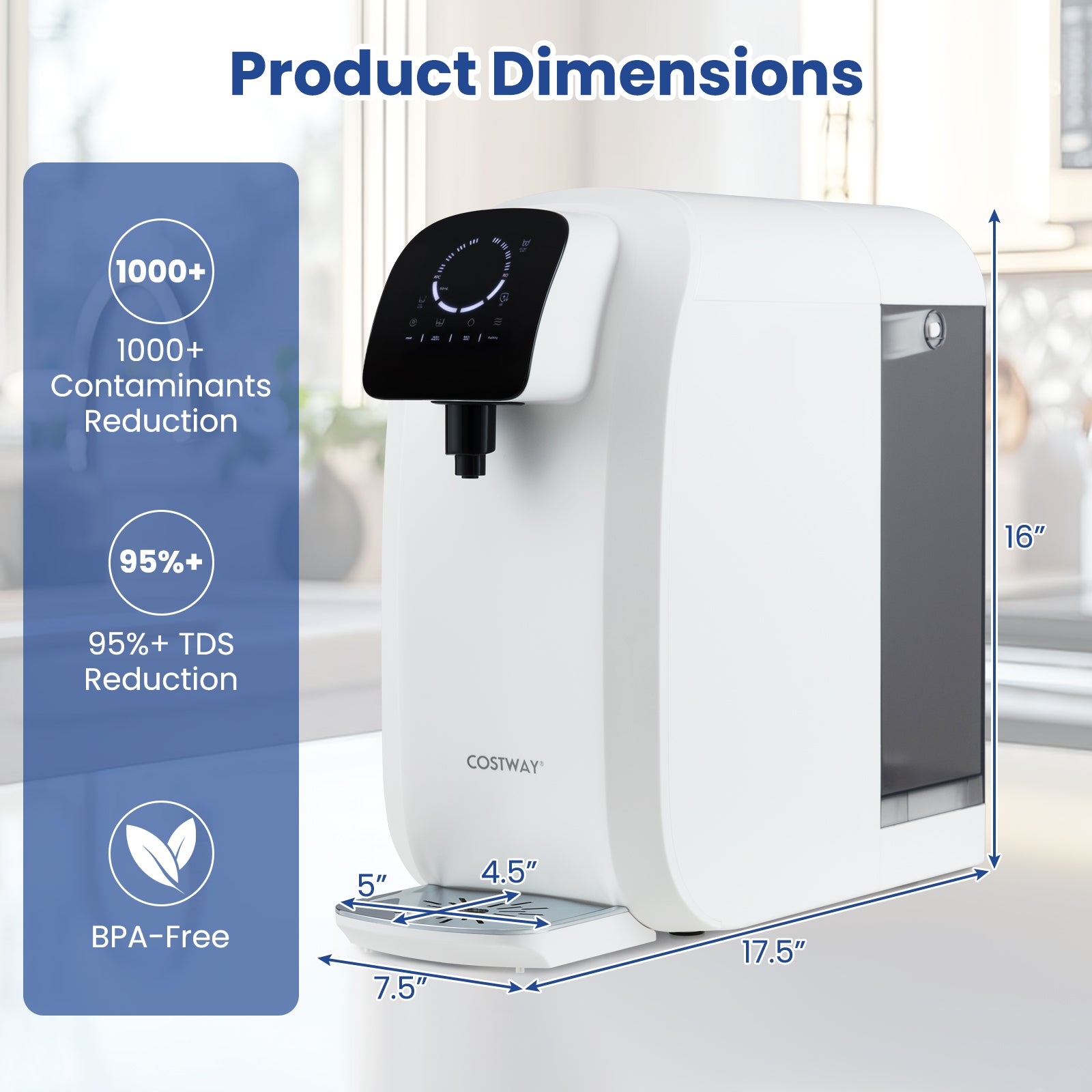 Countertop Reverse Osmosis Water Filter, 5-Stage RO PPC System, UV Light, White Water Dispensers at Gallery Canada