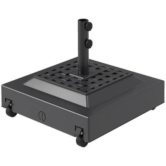 Outdoor Umbrella Base With Wheels, Heavy Duty, Black Umbrella Bases Black at Gallery Canada