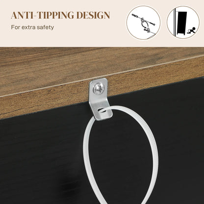 Sideboard, Buffet Cabinet with 4 Barn Doors, 3 Drawers, Black Storage Cabinets at Gallery Canada