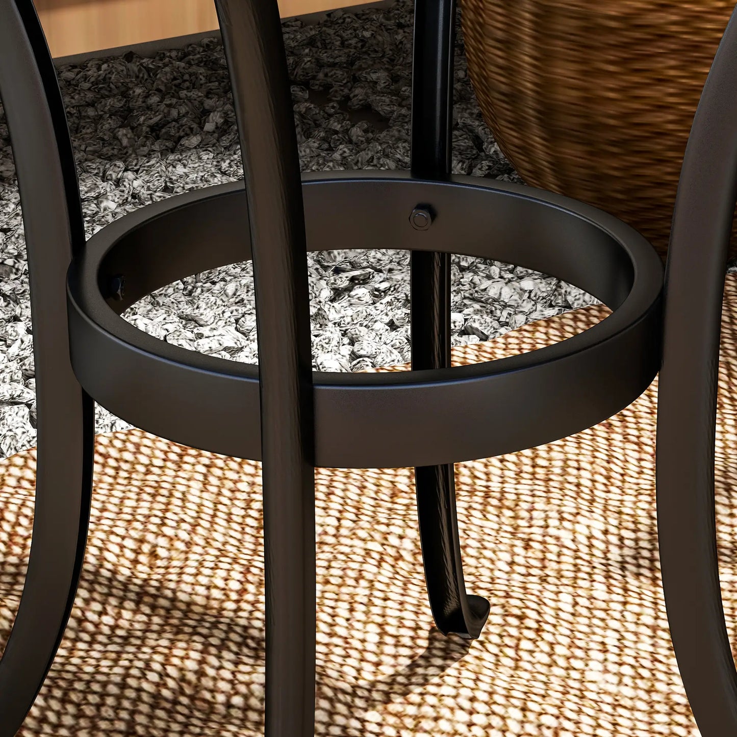 23.6" Round Outdoor Side Table, Cast Aluminum Frame, Black Patio Side Tables at Gallery Canada