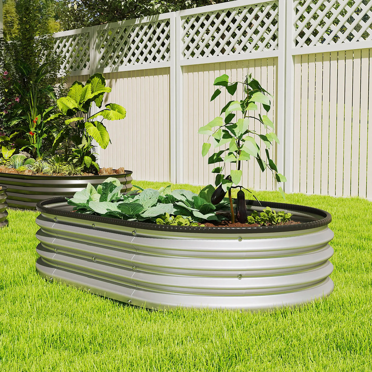 Galvanized Raised Garden Bed, 5 x 3 x 1 ft, Silver Galvanized Planter Boxes at Gallery Canada