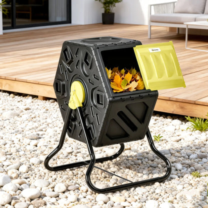 Rotating Composter Bin, 17 Gallon, Yellow Outdoor Compost Bin at Gallery Canada