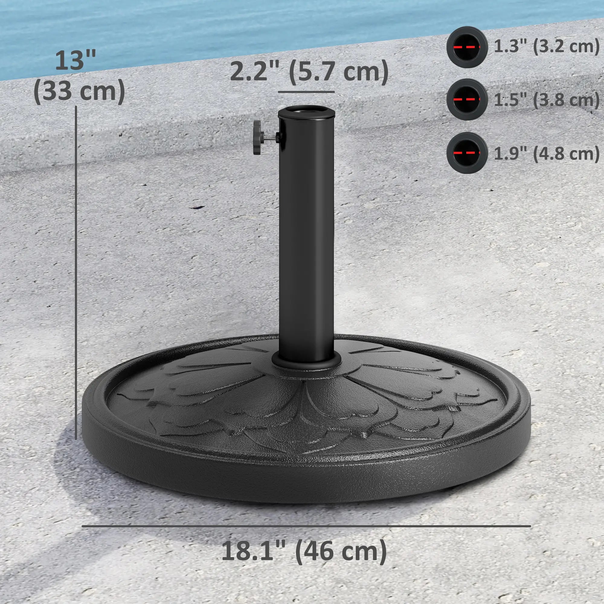 26 lbs Resin Round Patio Umbrella Base, Outdoor Stand For Lawn, Poolside Umbrella Bases at Gallery Canada