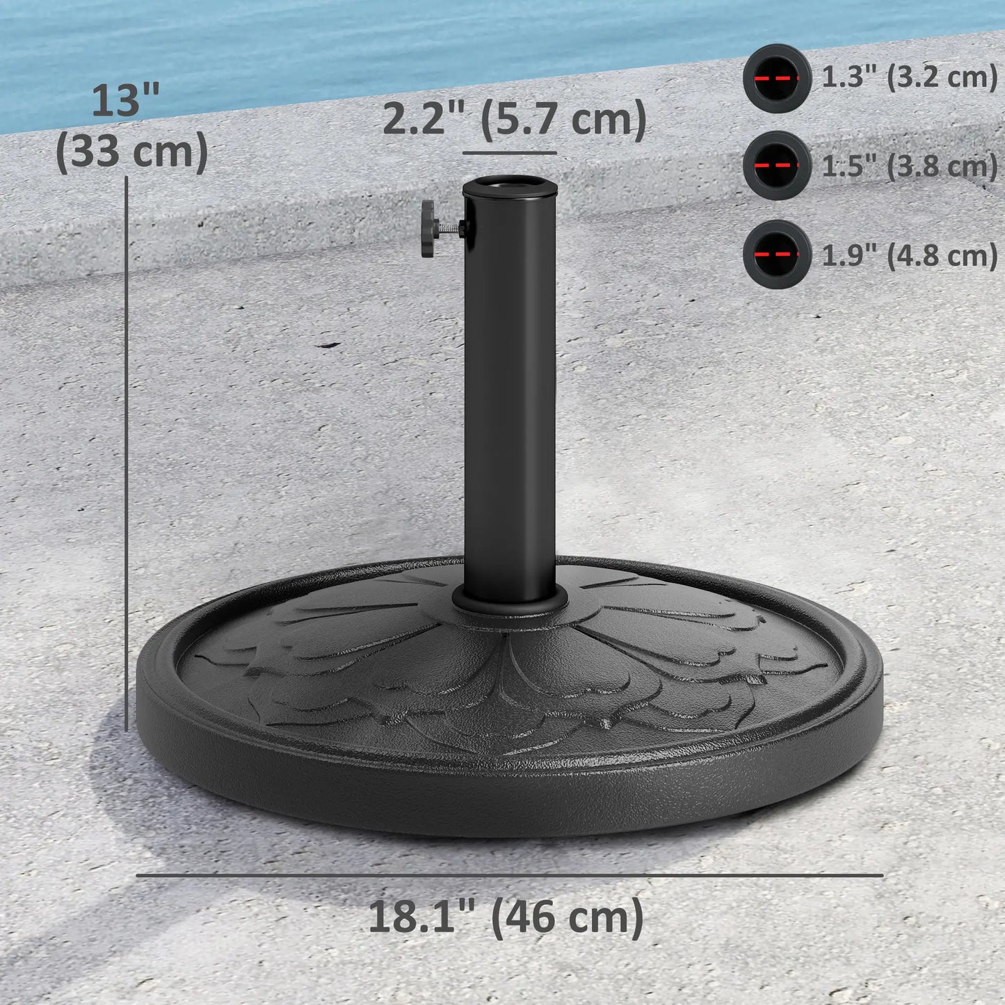 26 lbs Resin Round Patio Umbrella Base, Outdoor Stand For Lawn, Poolside Umbrella Bases at Gallery Canada