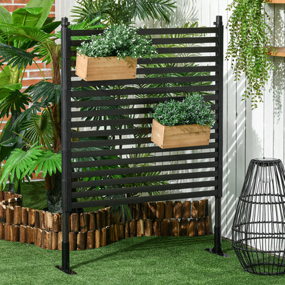 4 FT Outdoor Privacy Screen, 2 Standing Ways, Metal Animal Barrier, Brown Garden Fences at Gallery Canada