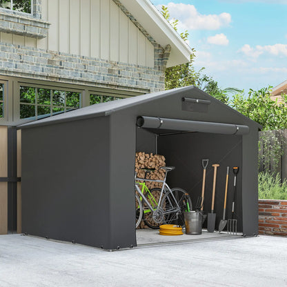 8' x 6' Portable Shed, Waterproof Bike Tent, Dark Grey