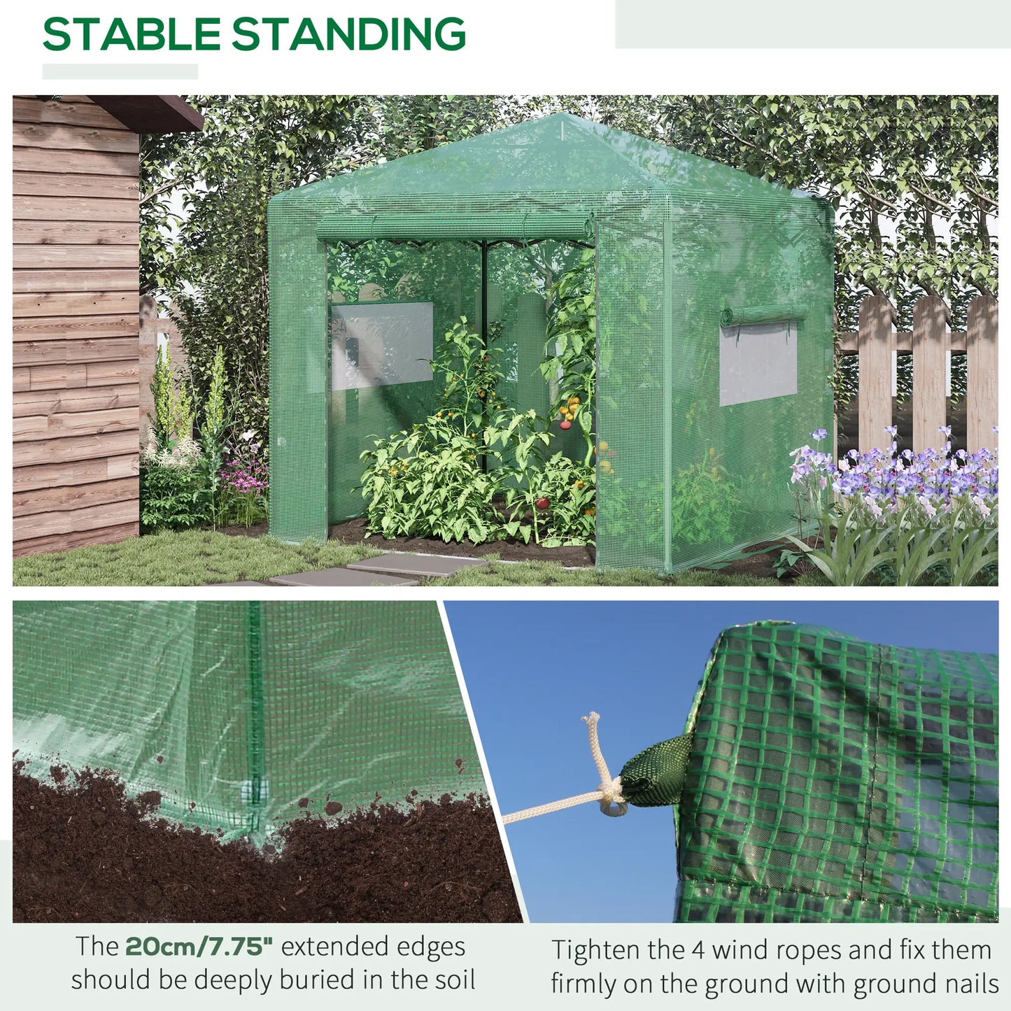 8' x 6' Portable Pop Up Greenhouse, Outdoor Walk-in, Green Walk In Greenhouses at Gallery Canada