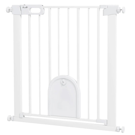 30"-32" Extra Wide Pet Gate, Small Door, 30"H, White Houses, Kennels & Pens White at Gallery Canada