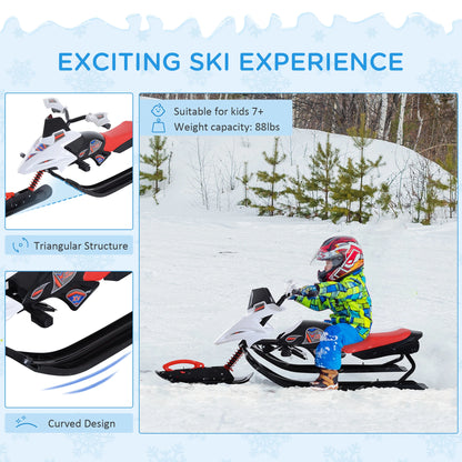 Kids Snow Racer Sled, Padded Rubber Seat, Wind Shield Handle, Anti-Slip Pedal Snow Scooters at Gallery Canada
