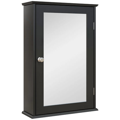 Wall Mounted Bathroom Mirror Cabinet with Shelves, Black Mirror Medicine Cabinets Black at Gallery Canada