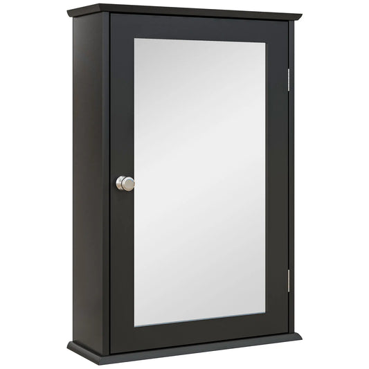 Wall Mounted Bathroom Mirror Cabinet with Shelves, Black Mirror Medicine Cabinets Black at Gallery Canada