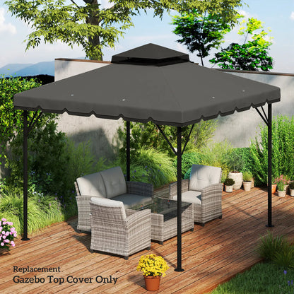 10' x 10' Gazebo Canopy Replacement, Light Grey/Dark Grey Gazebo Canopy Replacement at Gallery Canada