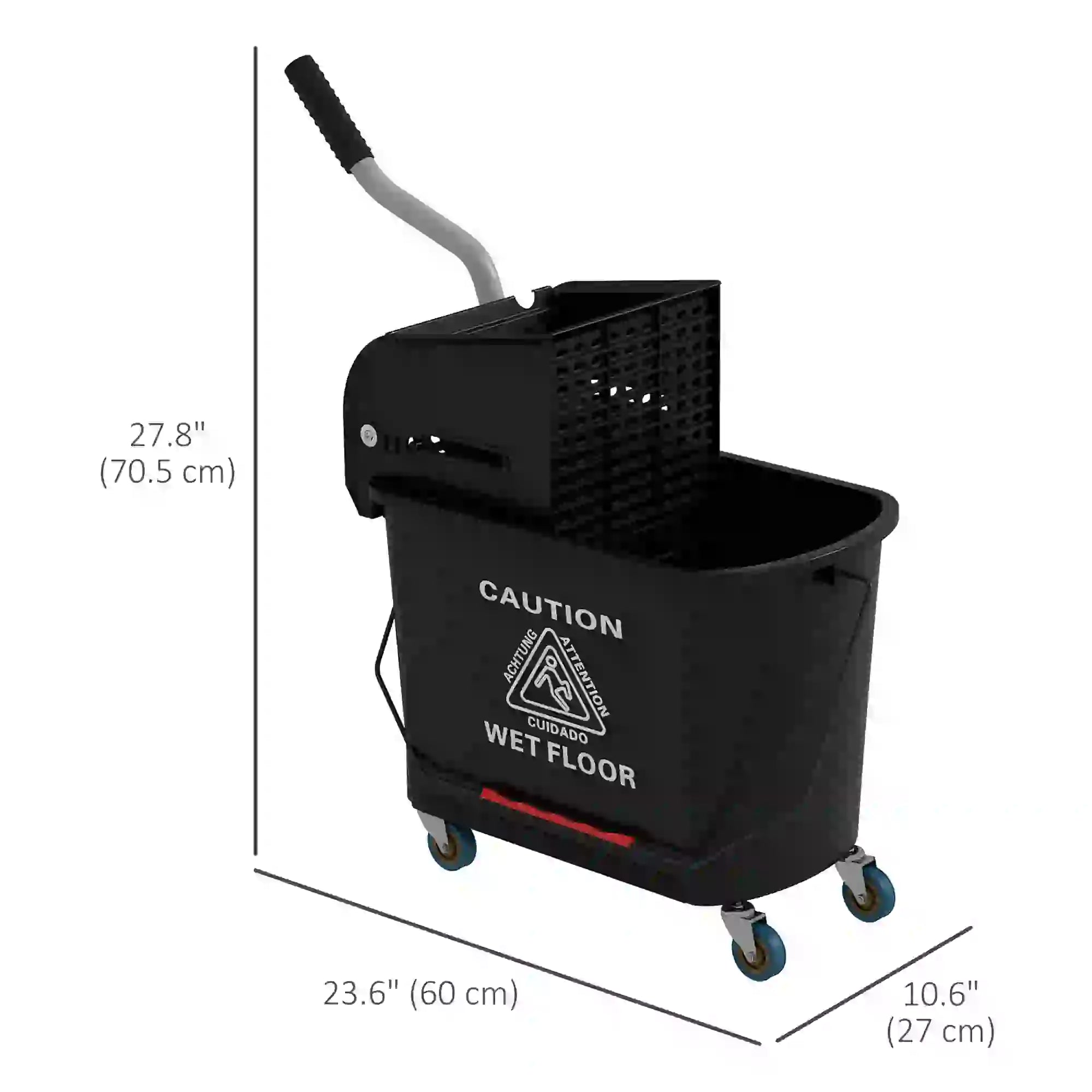 Compact Mop Bucket with Wringer, 5 Gallon, Black Household Supplies at Gallery Canada